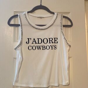 J’Adore Cowboys Cropped Tank